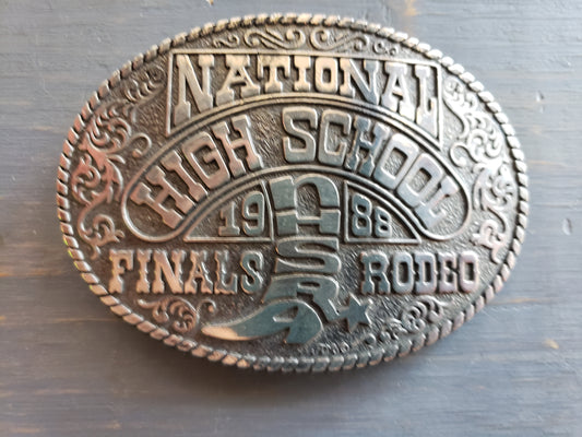 1988 National High School Finals Rodeo belt buckle
