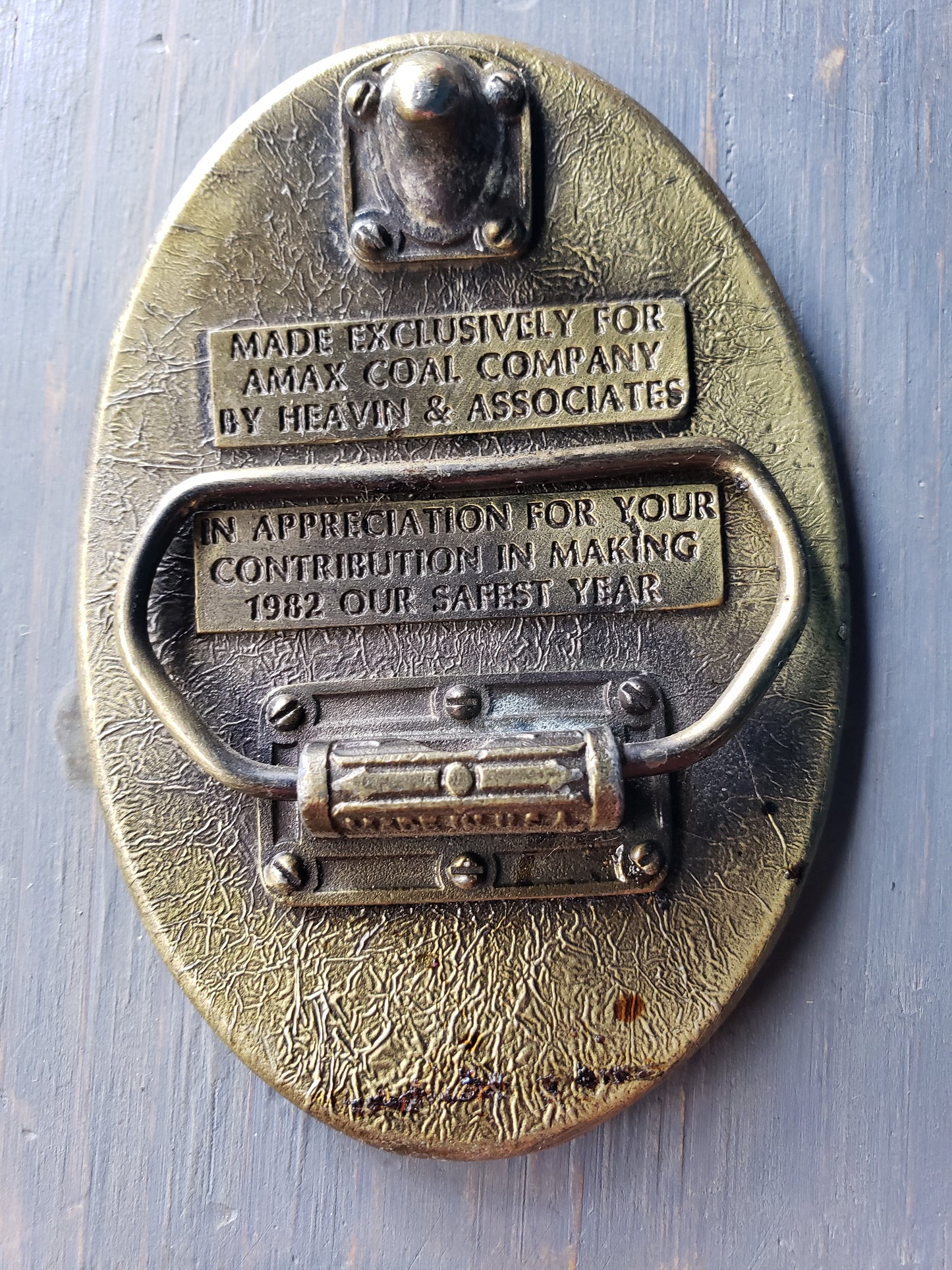 AMAX Coal Safety Award belt buckle