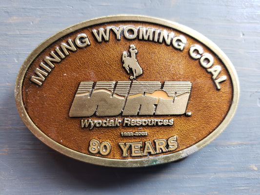 80 years Wyodak Resources mine belt buckle