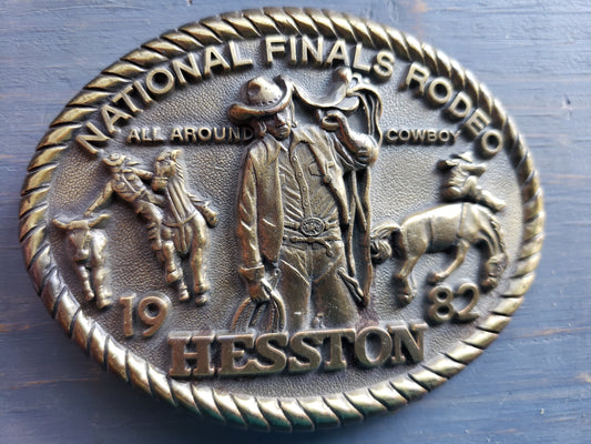 1982 National Finals Rodeo All Around Cowboy belt buckle