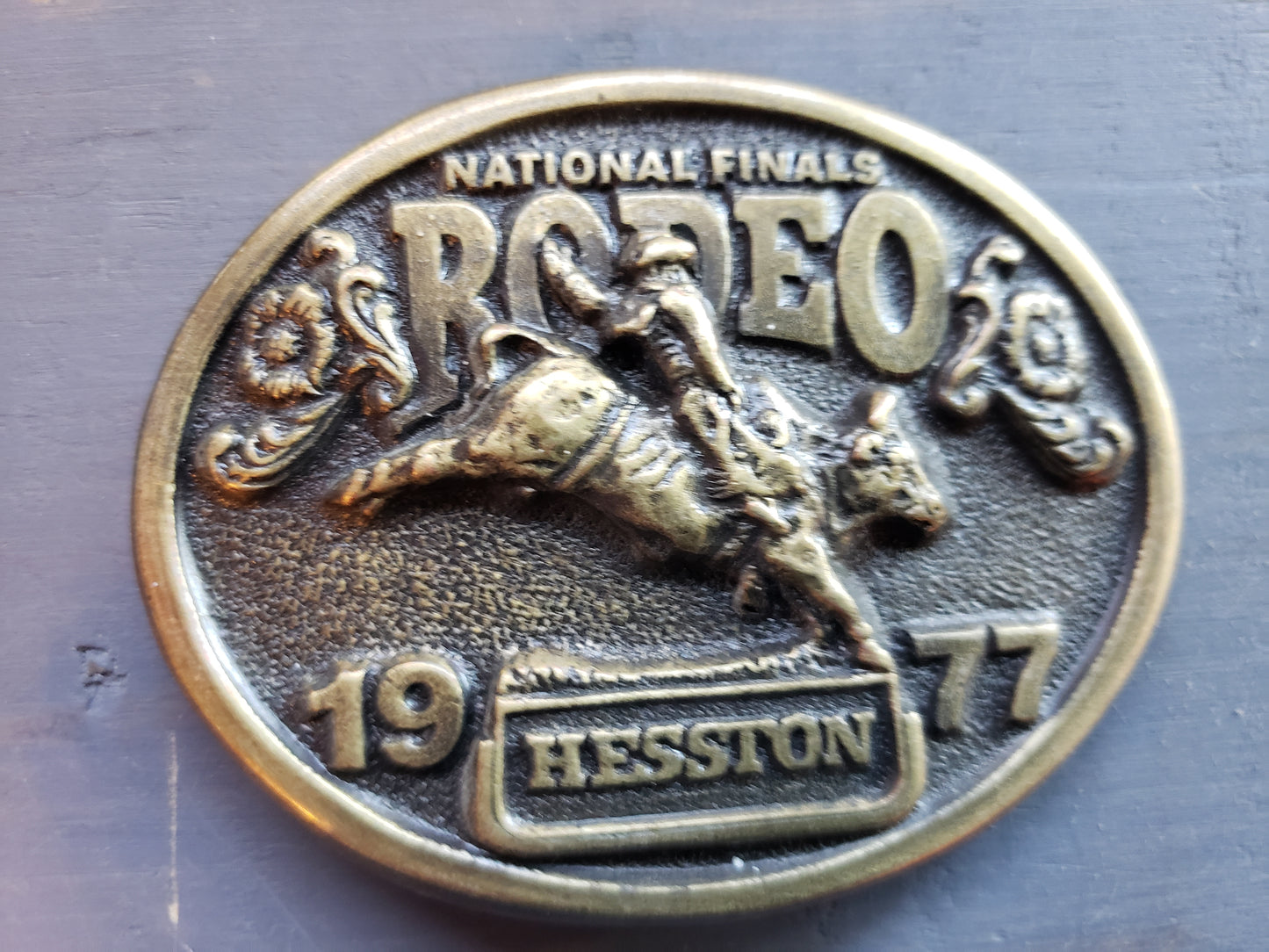 1977 National Finals Rodeo belt buckle
