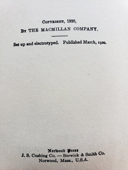 (1920) Owen Wister, A Straight Deal or The Ancient Grudge