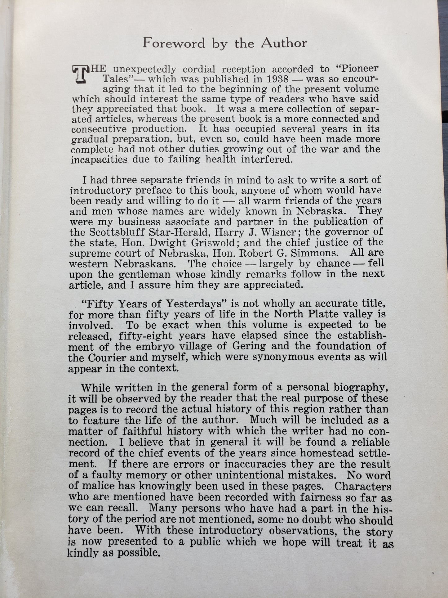 Fifty Years of Yesterdays by A.B. Wood (Nebraska History)