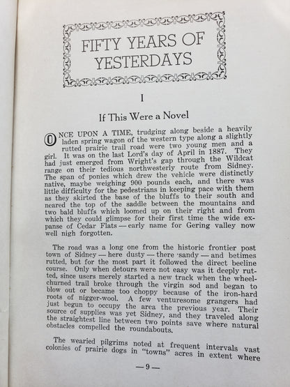 Fifty Years of Yesterdays by A.B. Wood (Nebraska History)