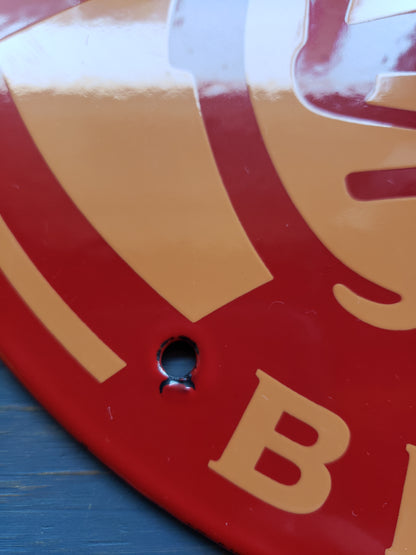 New Belgium Brewing round porcelain sign