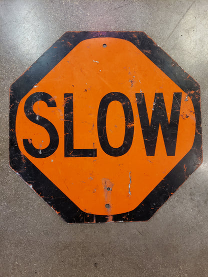 Vintage school crossing SLOW sign