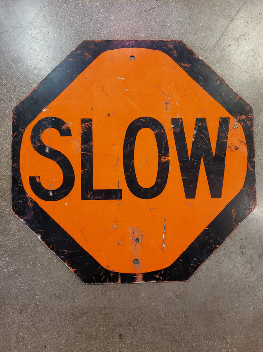 Vintage school crossing SLOW sign