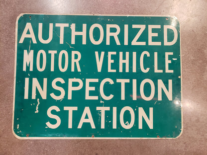 Authorized Motor Vehicle Inspection Station double sided sign