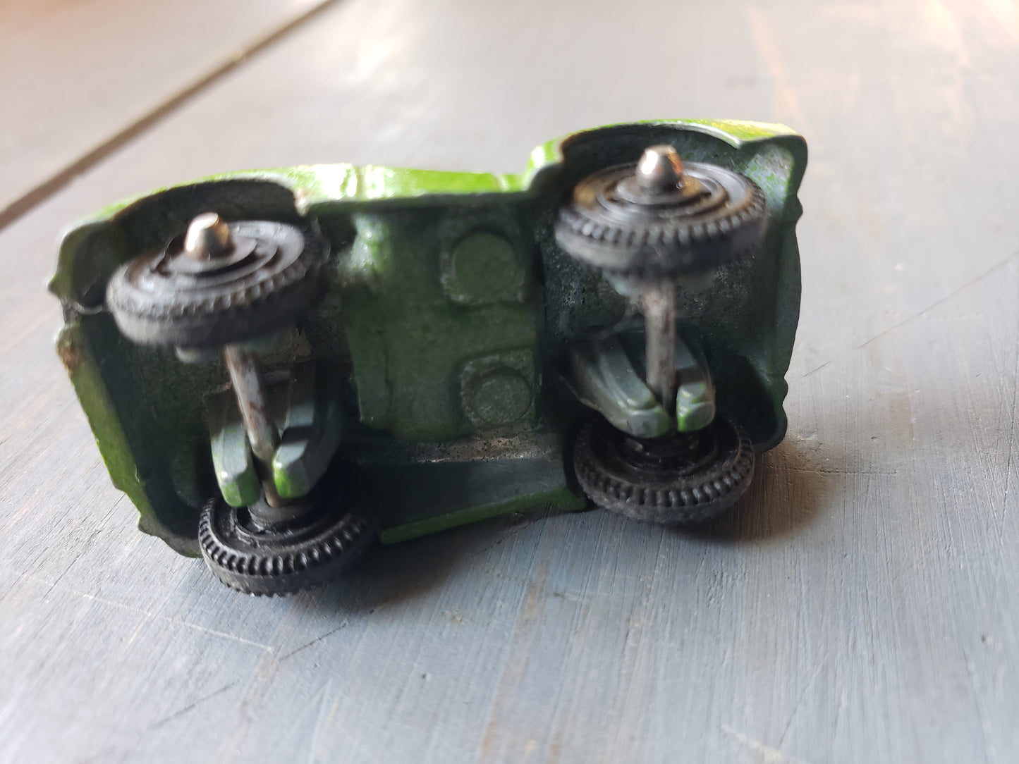 Green Austin Healey diecast car