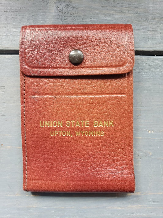 1950's Leather Wallet (Union State Bank Upton, WY)