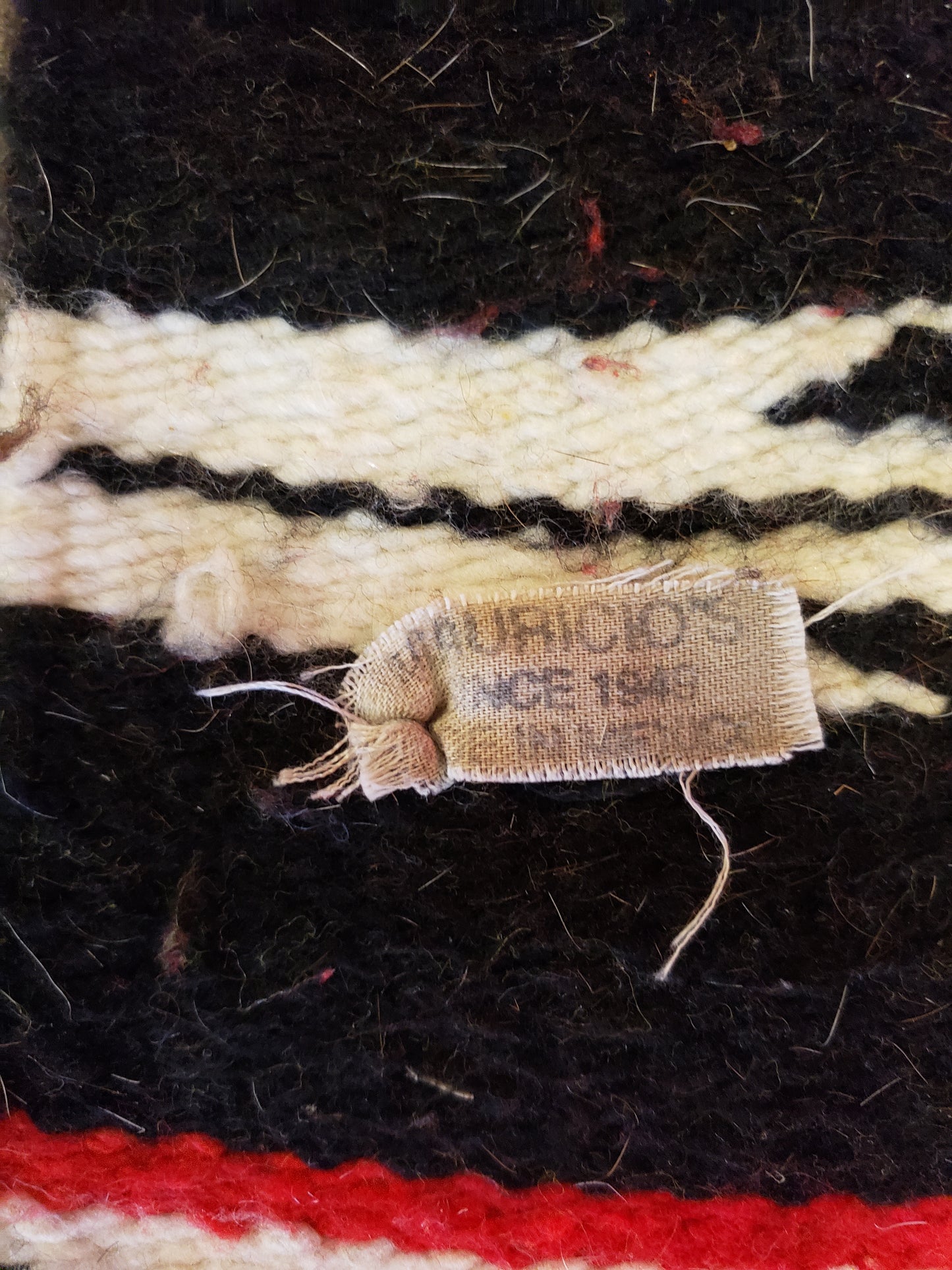 Mauricio's Vintage Woven Horse Blanket Red Black White