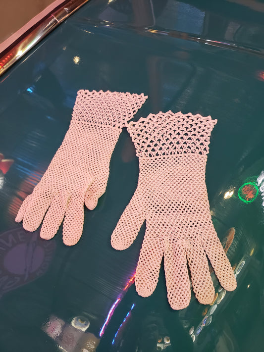 Handmade WHITE Crochet Lady's Gloves
