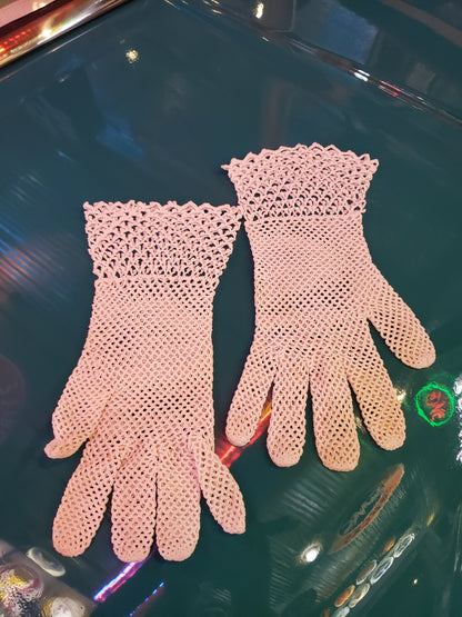 Handmade WHITE Crochet Lady's Gloves