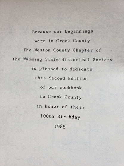 Weston County Historical Society Cookbook (1985)