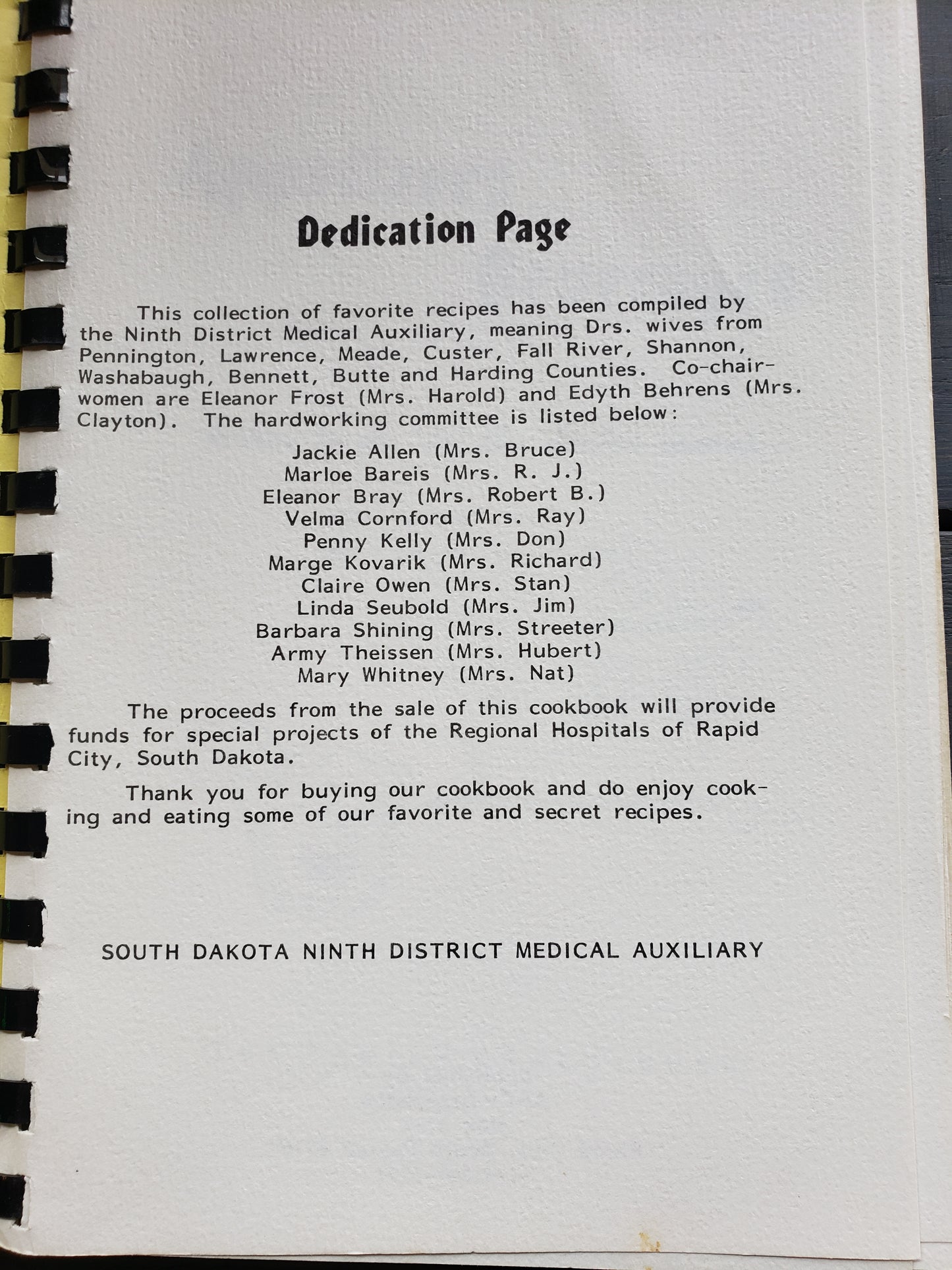 The Weigh To A Doctor's Heart by their wives.. Cookbook I