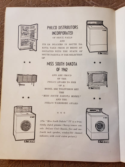 1962 Miss South Dakota Pageant Book