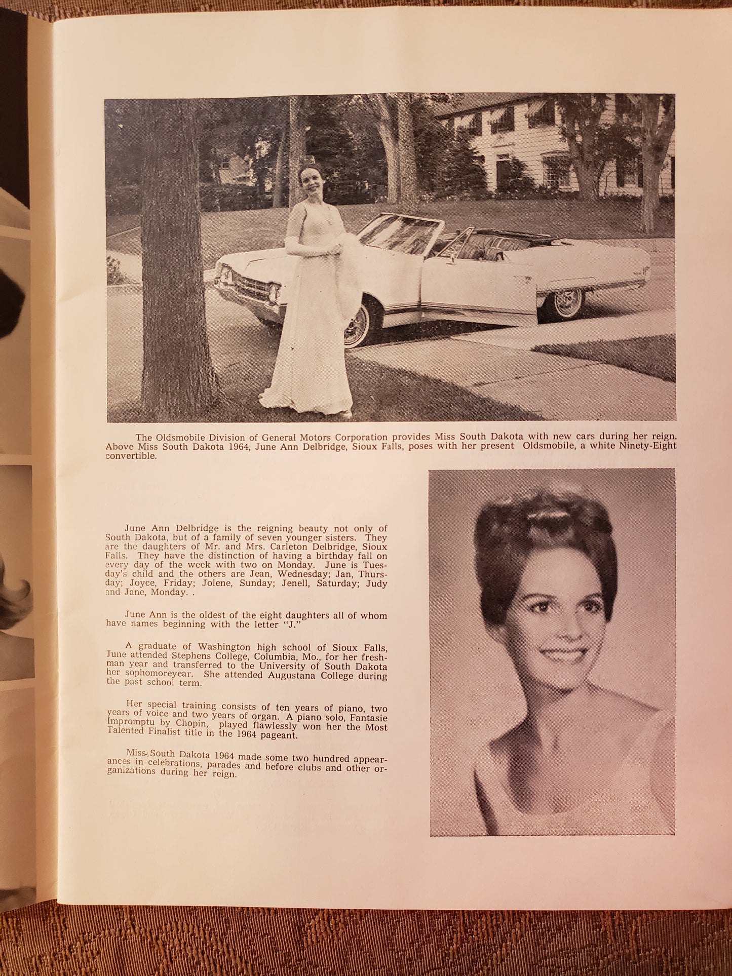1965 Miss South Dakota Pageant book