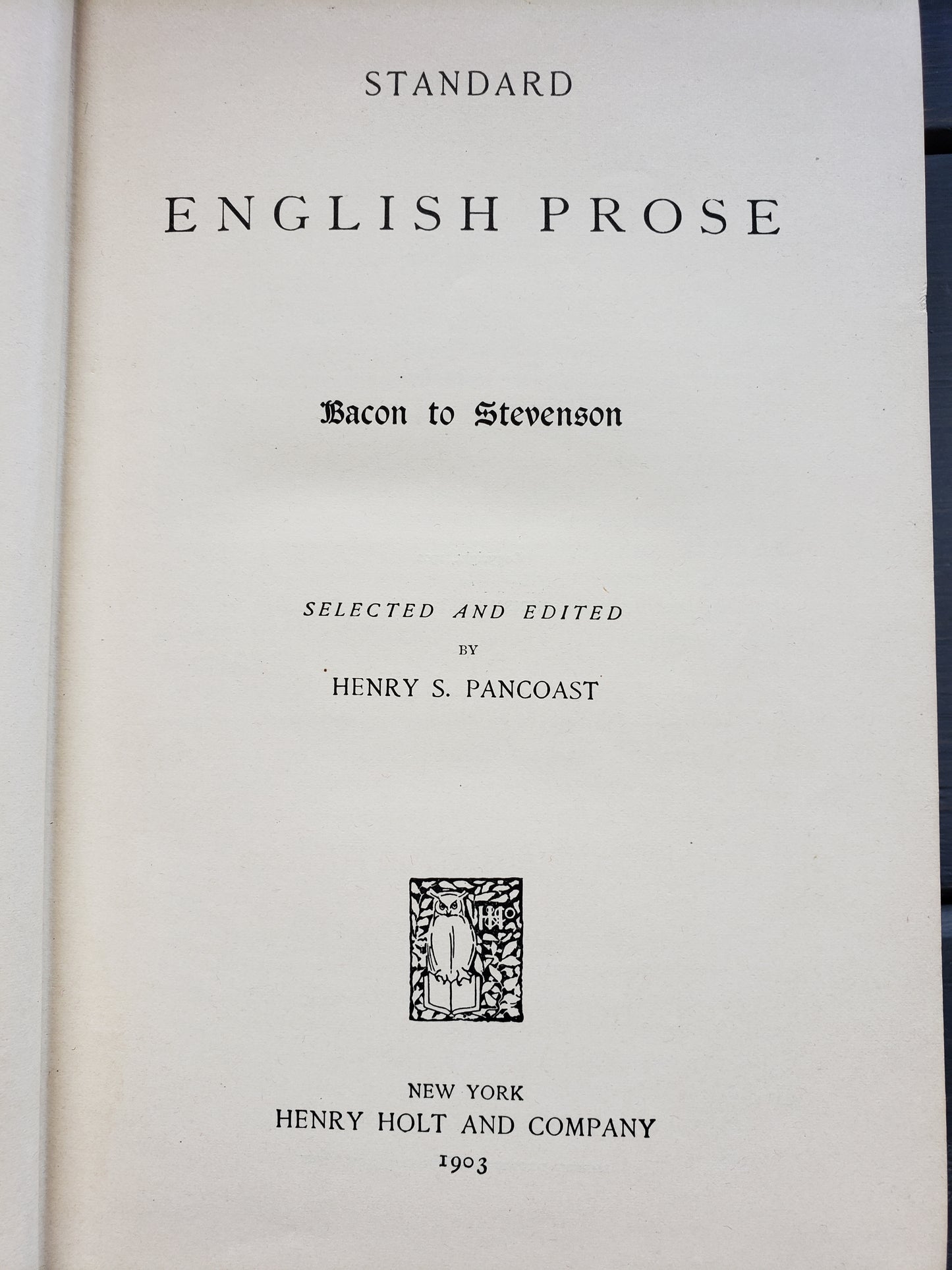 Standard English Prose (1903) Bacon to Stevenson