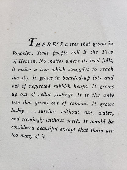 A Tree Grows in Brooklyn (1943) by Betty Smith special edition.