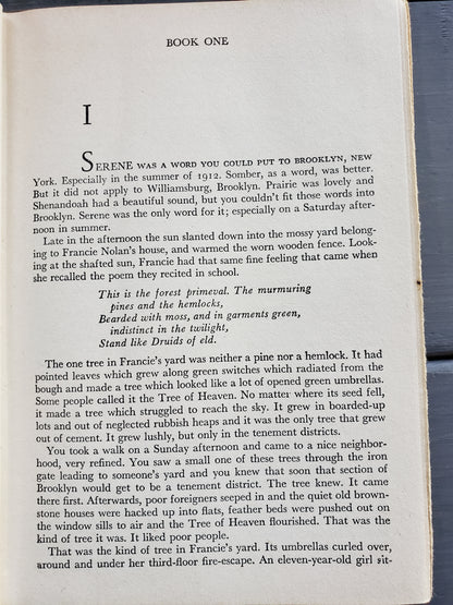A Tree Grows in Brooklyn (1943) by Betty Smith special edition.