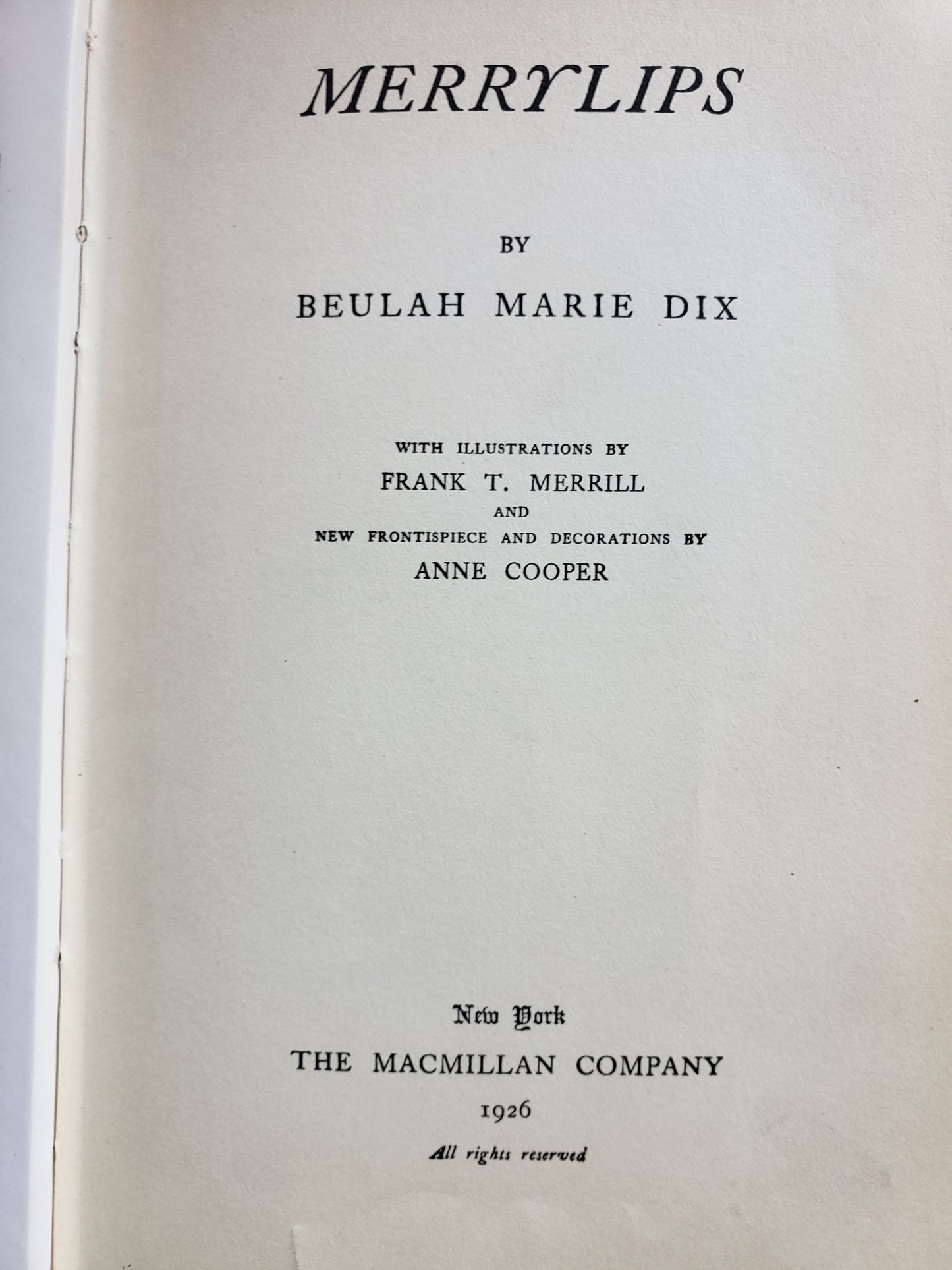 Merrylips (1926) by Beulah Marie Dix