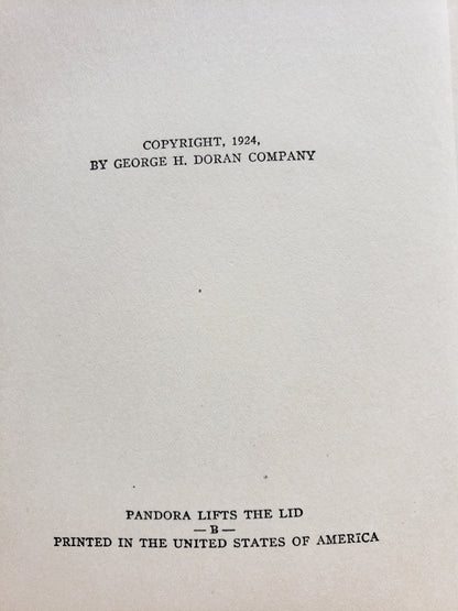 Pandora Lifts the Lid (1924) by Christopher Morley and Don Marquis