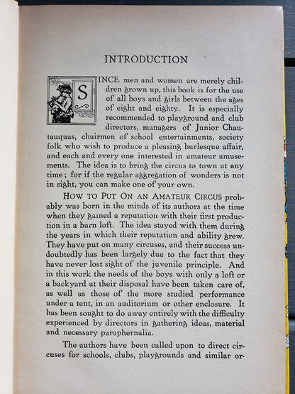 How to Put on an Amateur Circus (1923) by Fred Hacker & Prescott Eames