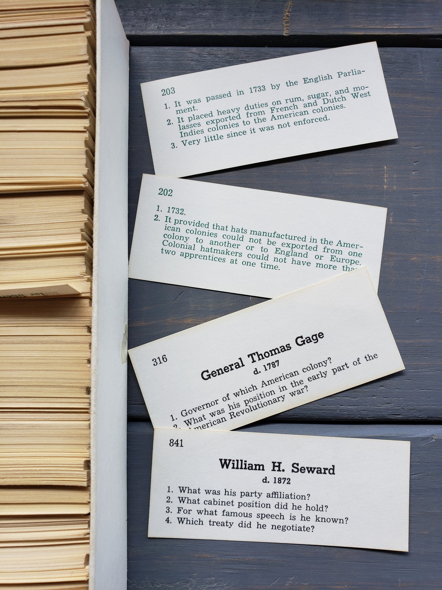 American History Discovery to Civil War Summary Cards