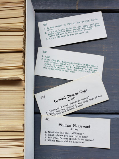 American History Discovery to Civil War Summary Cards