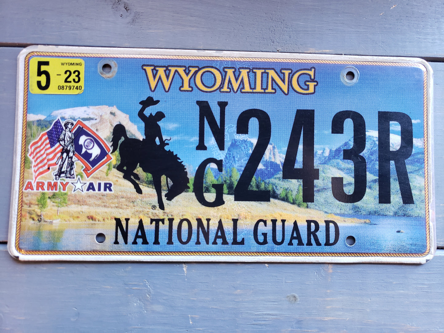 retired Wyoming Army Air National Guard license plate # 243R