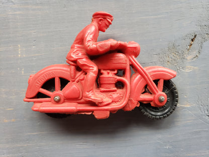 Auburn Red man on motorcycle