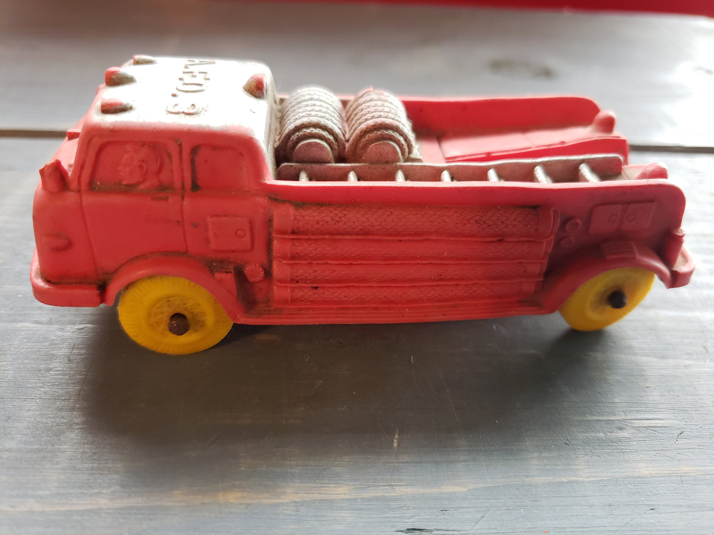 AUBURN A.F.D. 3 rubber firetruck toy