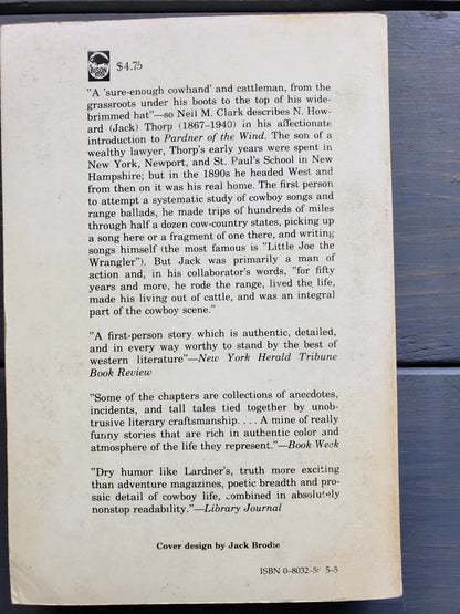 Pardner of the Wind by N. Howard (Jack) Thorp
