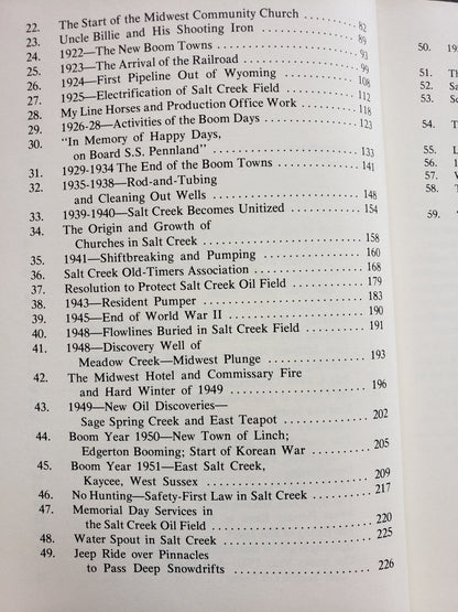 Life in the Shannon and Salt Creek Oil Fields by J. T. Wall