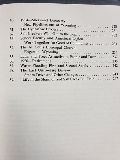 Life in the Shannon and Salt Creek Oil Fields by J. T. Wall
