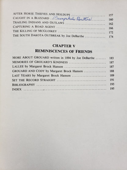 Frank Grouard, Army Scout signed by Margaret Brock Hanson (1983)
