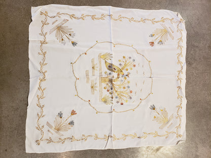 Peacock vintage curtain 29 x 32 inches