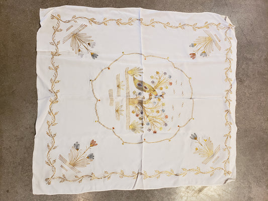 Peacock vintage curtain 29 x 32 inches