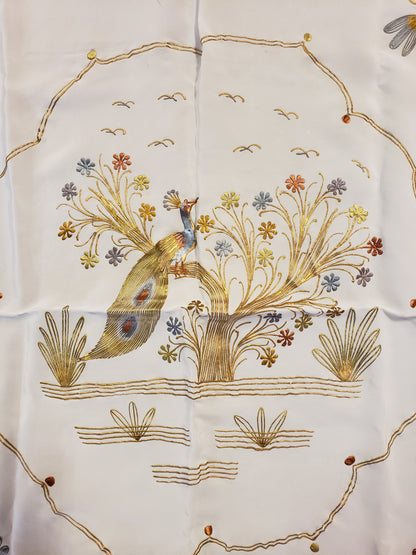 Peacock vintage curtain 29 x 32 inches