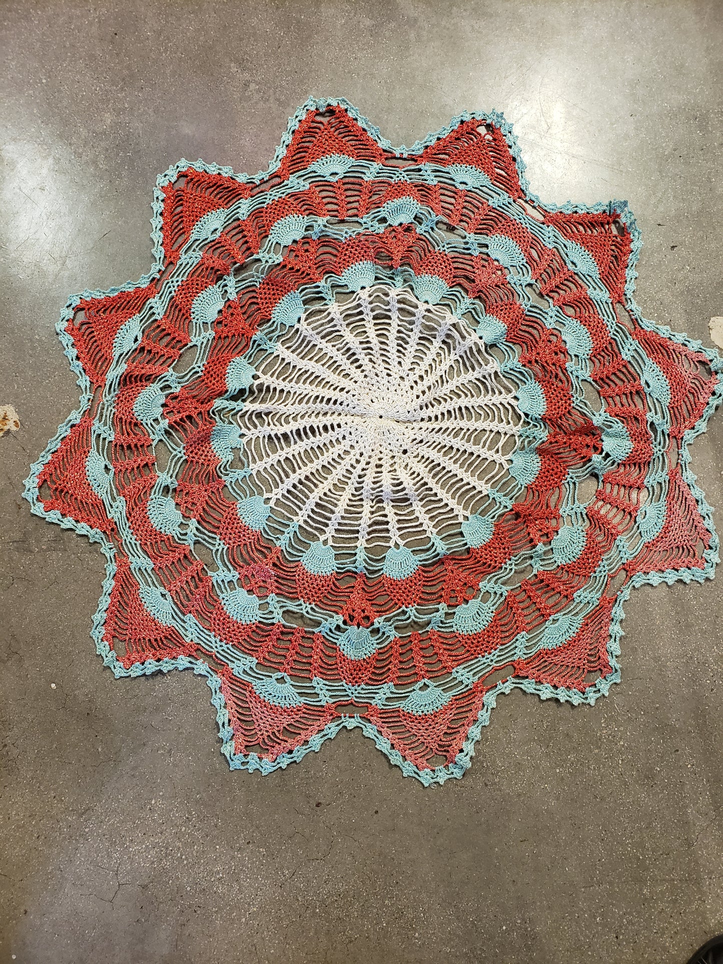 Sparkly crochet pineapple design tablecloth