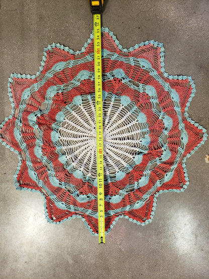 Sparkly crochet pineapple design tablecloth
