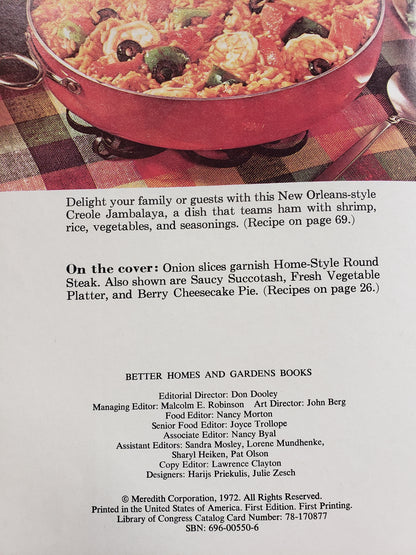 MENU Cook Book by Better Homes and Gardens (1972)