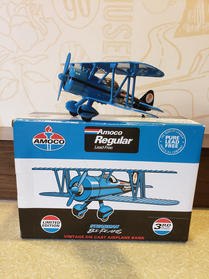 AMOCO Stearman Bi-Plane diecast bank