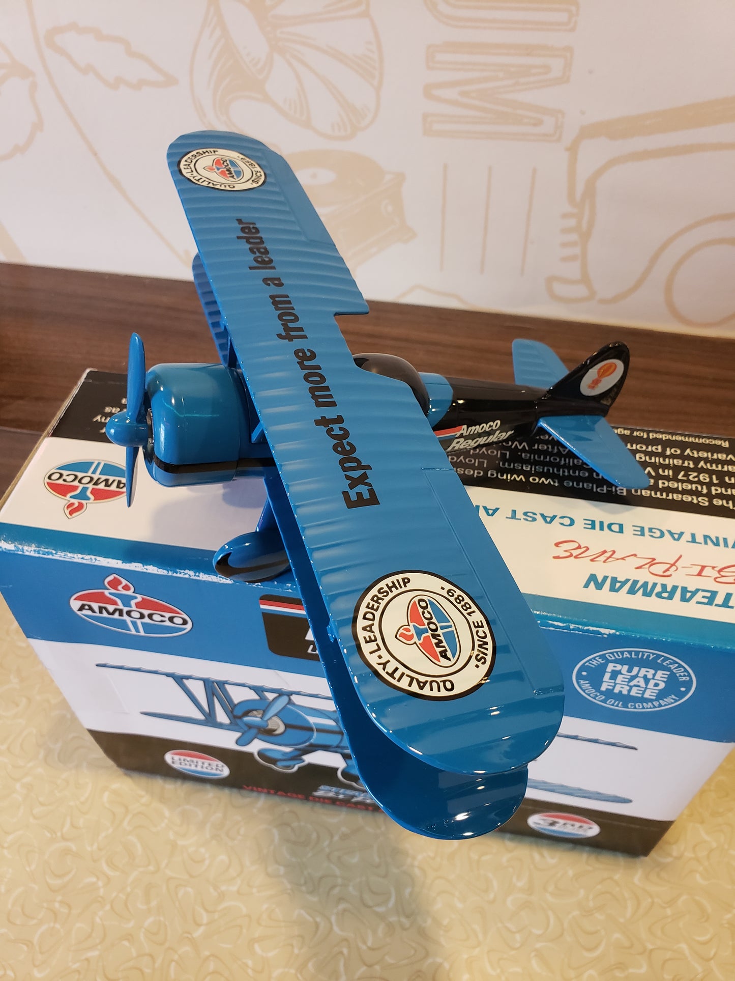 AMOCO Stearman Bi-Plane diecast bank