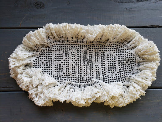 BREAD doily (vintage crochet)