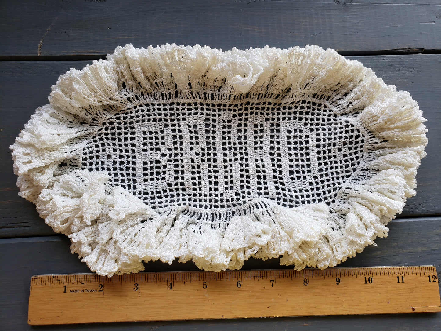 BREAD doily (vintage crochet)