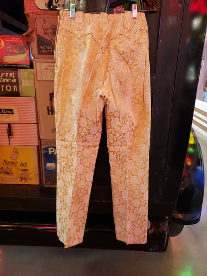 LASSO brand Women's Gold floral satin western suit size 4