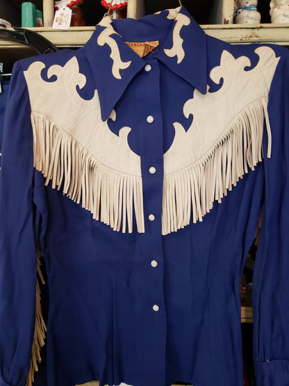 Ranch Maid Women's Blue White Suit vintage