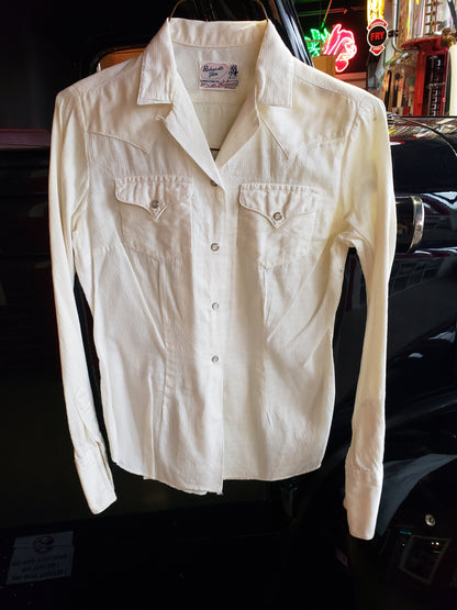 Women's White Panhandle Slim Vintage Shirt Small