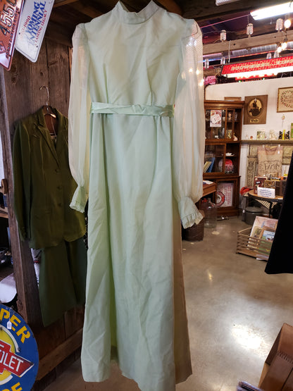 Woman's Green dotted swiss long dress size S